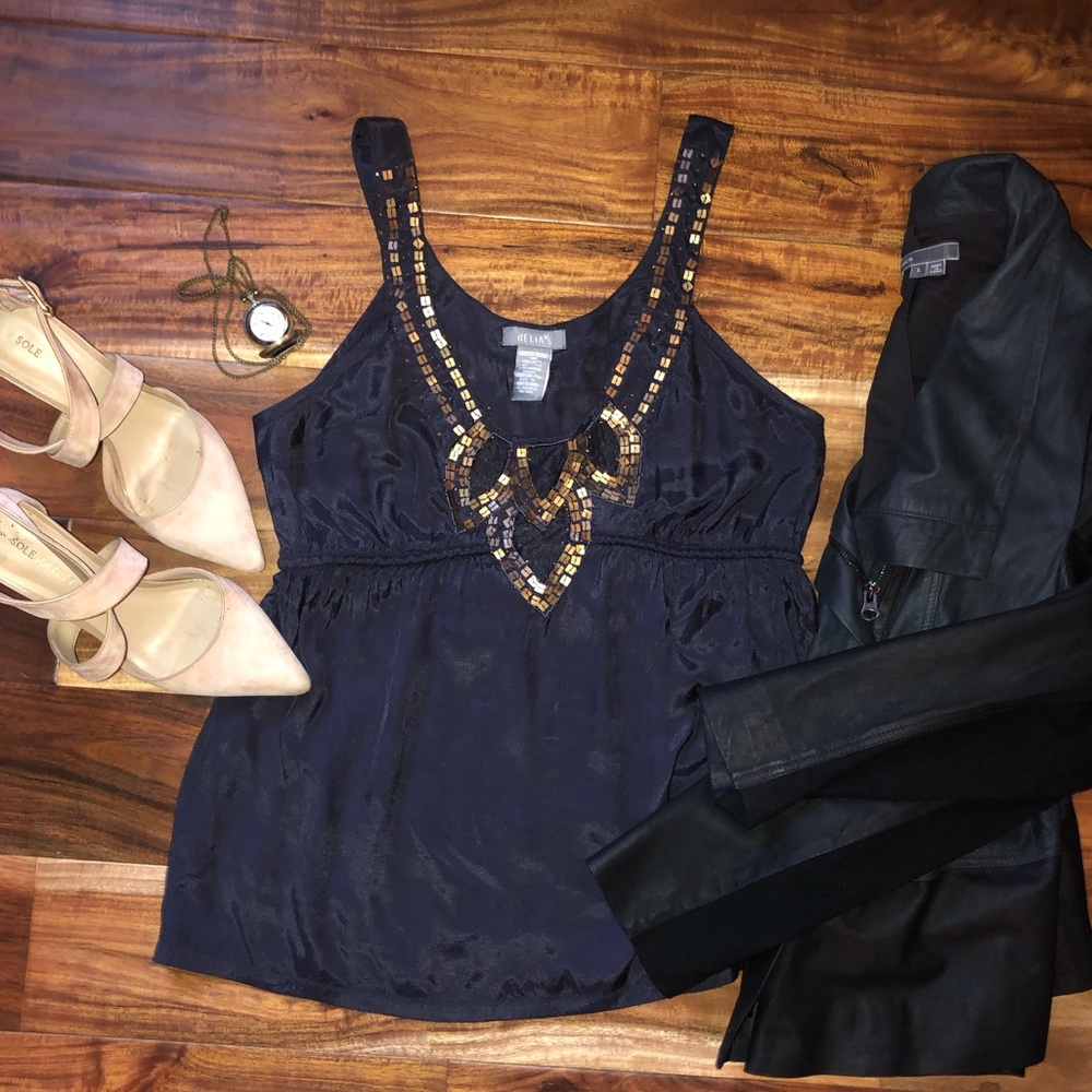 Embellished Navy Top ⚜️HOST PICK⚜️